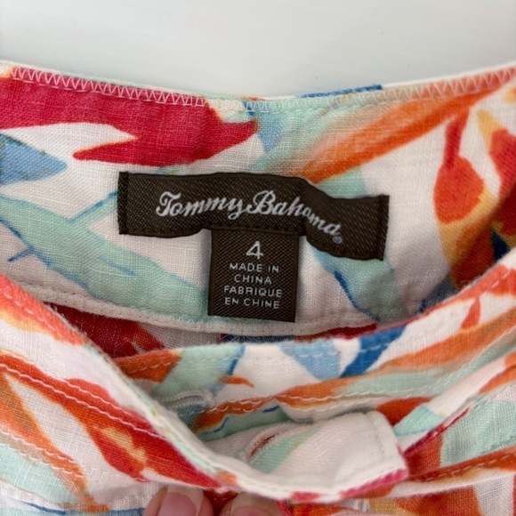 Tommy Bahama Linen Palms Bird of Paradise Pants Sz 4 Drawstring - Picture 6 of 8